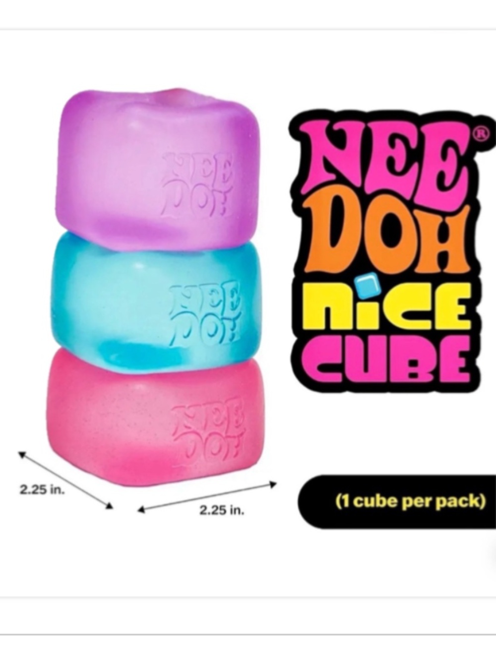 Schylling NeeDoh Nee Doh Nice Cube Purple Authentic - Picture 4 of 6